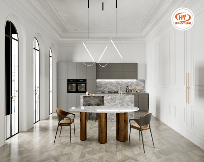 Kết hợp với nội thất sáng màu, đá BQ7701 sẽ phát huy vẻ đẹp sang trọng của mình. 