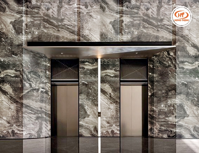 Chi phí ốp thang máy bằng đá Marble tự nhiên.