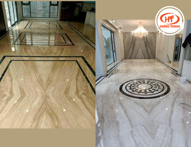 Màu sắc của đá Marble vân gỗ đơn giản nên dễ phối màu nội thất