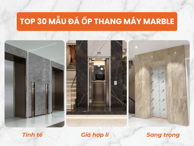 đá ốp thang máy marble