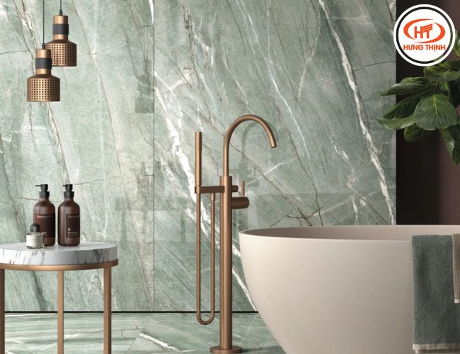 Dòng đá Thạch anh có khả năng chống nước cao, đáp ứng các hạng mục tiếp xúc nhiều với nước như nhà tắm, bàn bếp.