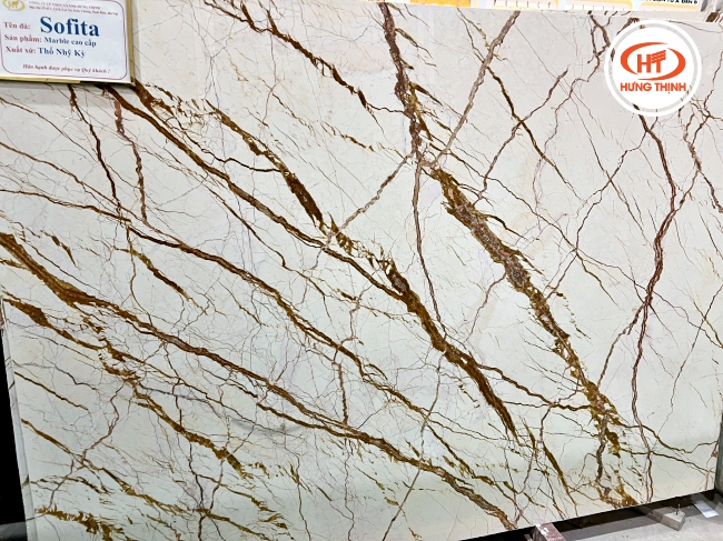 Bề mặt đá Marble Sofita bóng mịn tạo cảm giác sạch sẽ sáng sủa