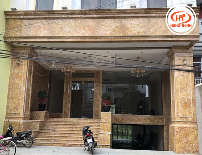 Đá màu vàng ốp mặt tiền giúp hạn chế tình trạng bay màu 