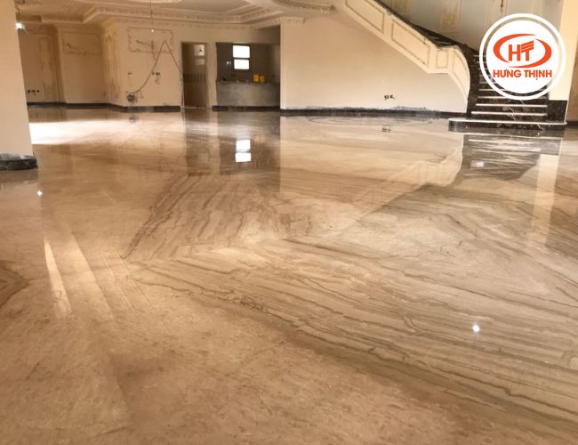 Vẻ đẹp sang trọng của sàn nhà đá Marble Vân Gỗ. 