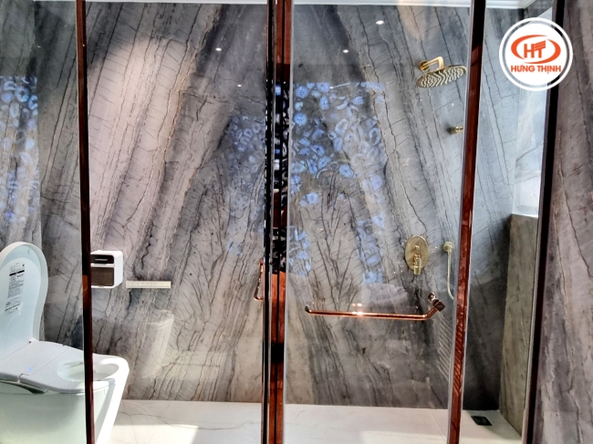 Tranh đá đối vân ốp tường toát lên sự cao cấp, luxury