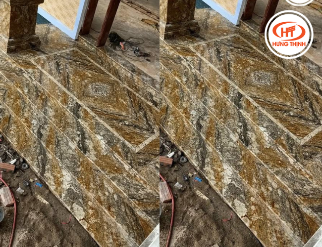 Tam cấp và sảnh ốp đá hoa cương Amani hạn chế bay màu