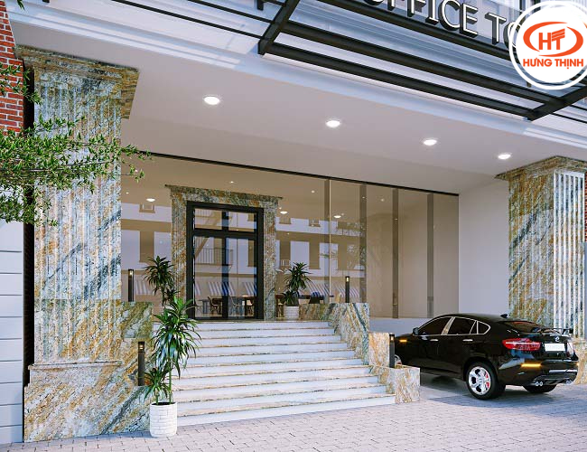 Đá hoa cương Amani Gold sử dụng cho mặt tiền của những công trình cao cấp