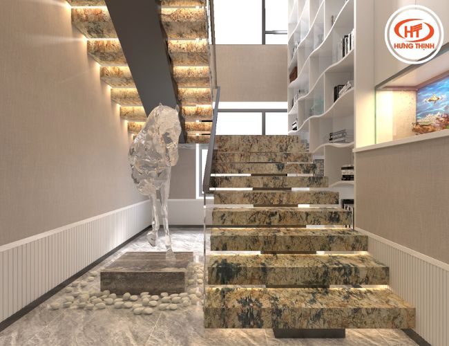 Mẫu đá cầu thang dành cho gia chủ cá tính, ưa thích sự nổi bật.