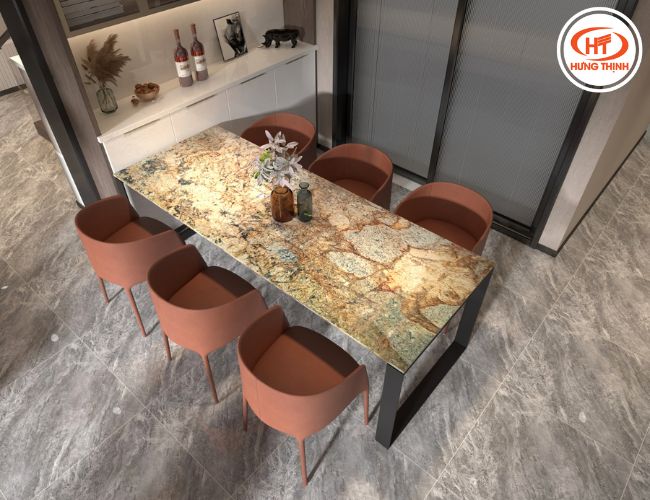 Bàn ăn đá Granite Amazonia đẹp sang trọng.