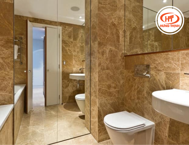 Đá Marble Light Emperador ốp full nhà tắm 
