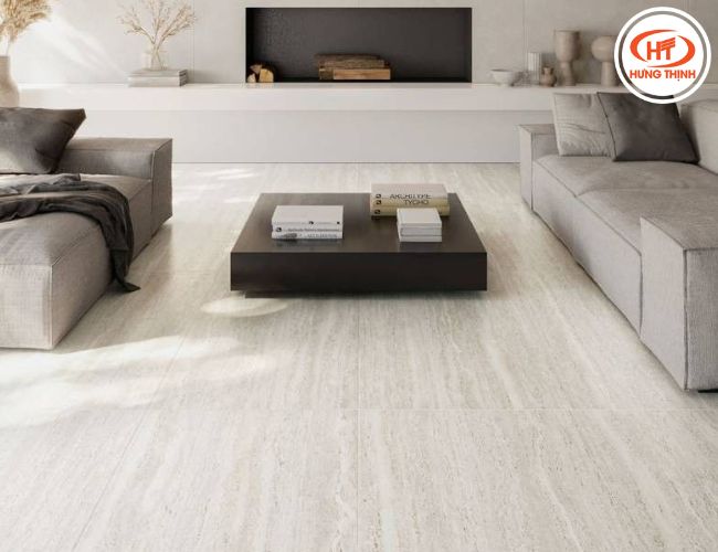 Nâng tầm không gian nhờ sàn nhà đá Marble Travertine nhẹ nhàng, tinh tế.