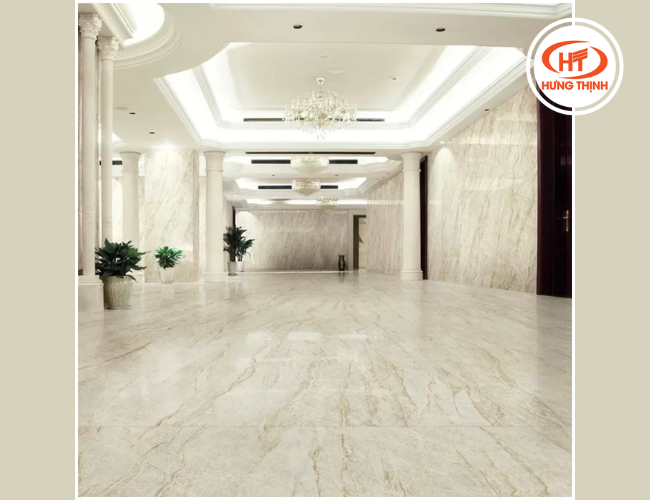 Ứng dụng lát sàn ở các sảnh trung tâm, hội nghị của đá tự nhiên White Taj 