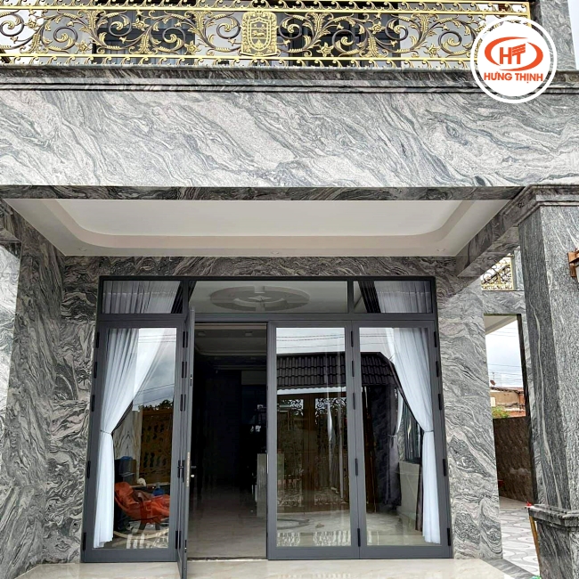 Công trình mặt tiền ốp đá hoa cương giá rẻ Asian White (Trắng sa mạc)