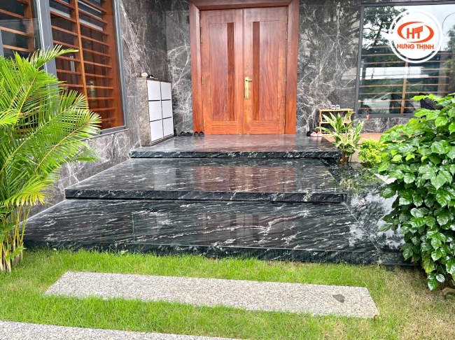 Bậc cấp nhà vườn ốp đá hoa cương Olivia Green 