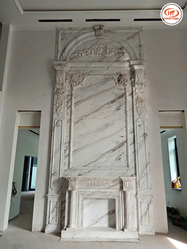 Đá Marble ốp tường và lò sưởi Volakas