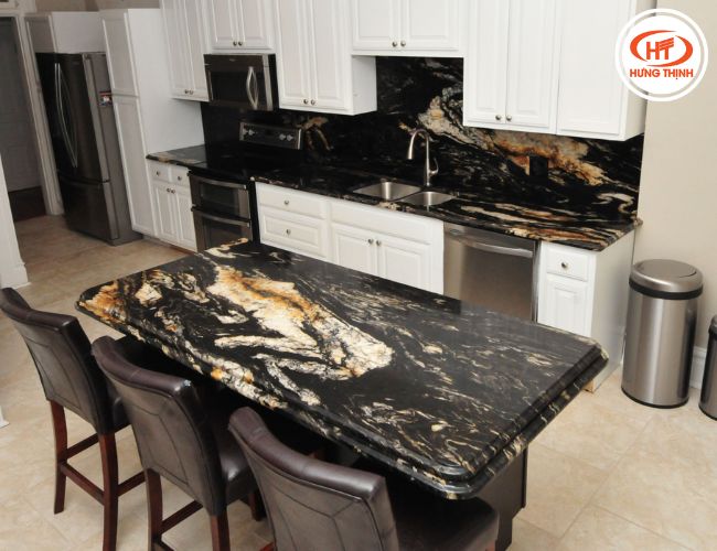 Bàn ăn đá Granite Titanium Black.