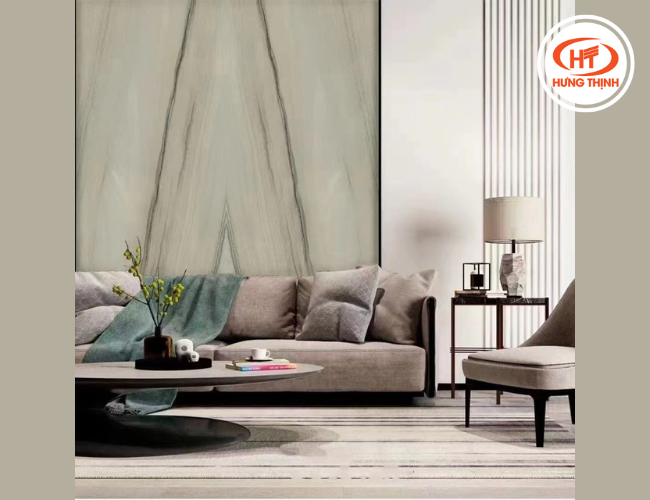 Tranh đá Thạch Anh Silver Shadow tạo chiều sâu cho không gian