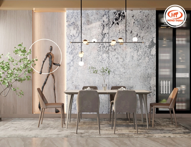 Đá Granite ốp tường phòng khách tinh tế gọi tên Alaska Grey.