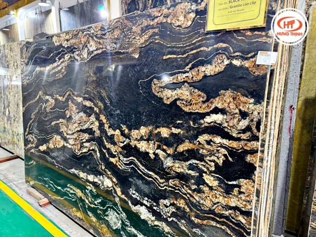 Đá Granite Black Taurus khổ lớn cao cấp tại kho đá Hưng Thịnh. 