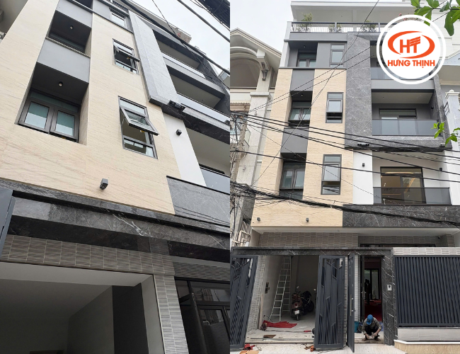 Mặt tiền nhà phố ốp full đá Marble do Hưng Thịnh cung cấp 