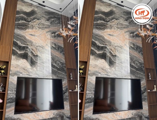 Vân đá sống động như những thớ gỗ bạch dương. 