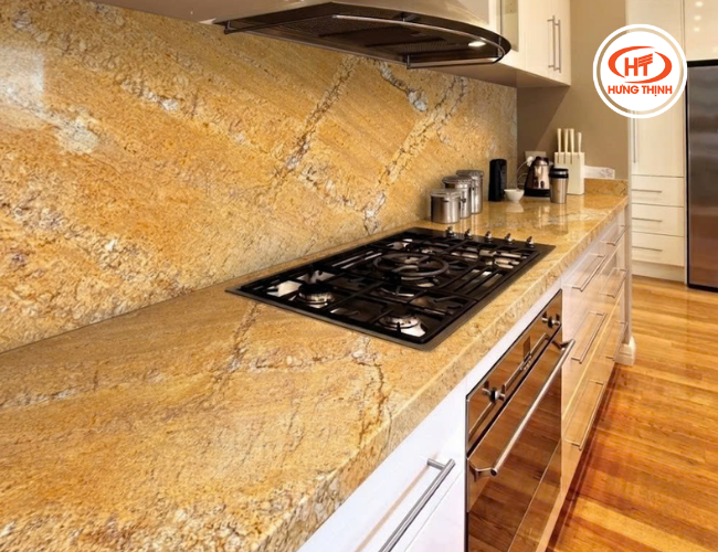 Đá Granite India Gold sang chống ngấm ố với mặt bàn bếp