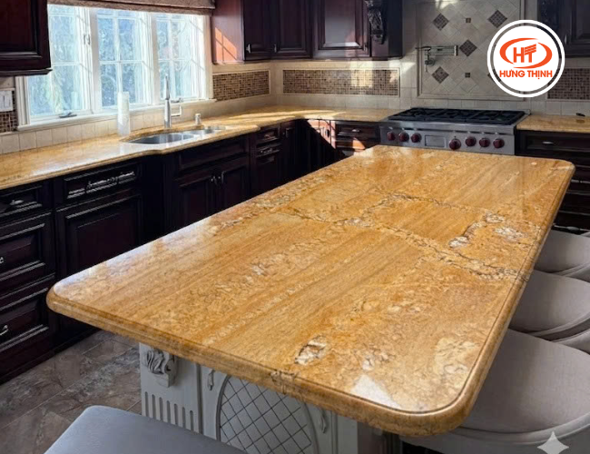 Mặt bàn bếp dễ dàng vệ sinh với đá Granite India Gold