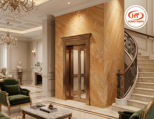 Đá Granite India Gold sang trọng lên công trình thang máy