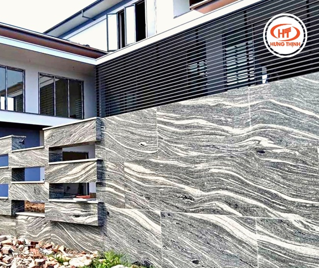 Đá Granite Asian White ít phai màu nên phù hợp để ốp mặt tiền