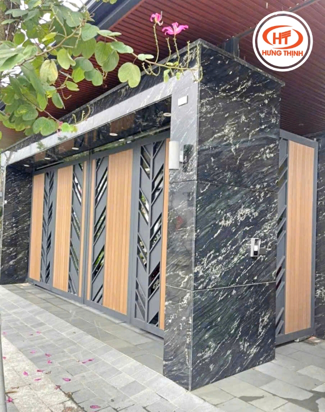 Mẫu đá Granite Xanh Olivia ốp mặt tiền đẹp