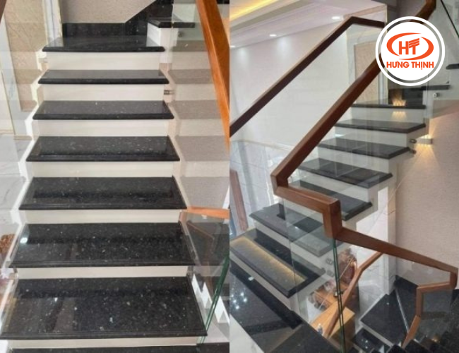 Đá mắt mèo lên hạng mục cầu thang sang trọng, hiện đại