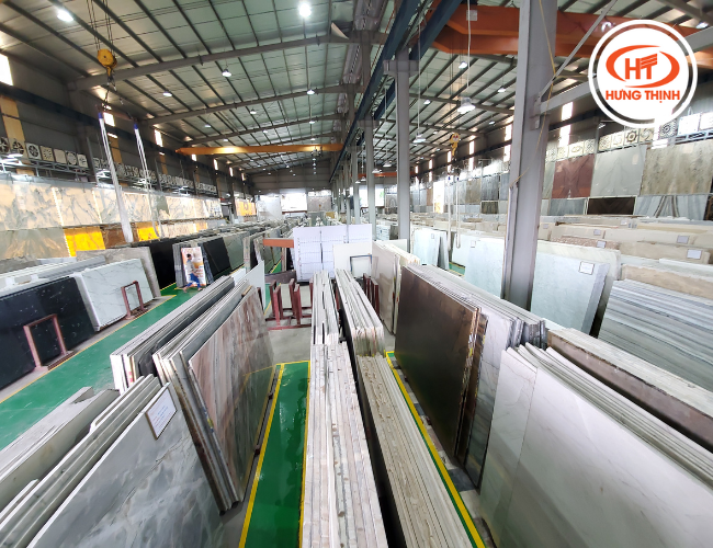 Toàn cảnh kho đá Hưng Thịnh cung cấp đa dạng đá tự nhiên, nhân tạo 