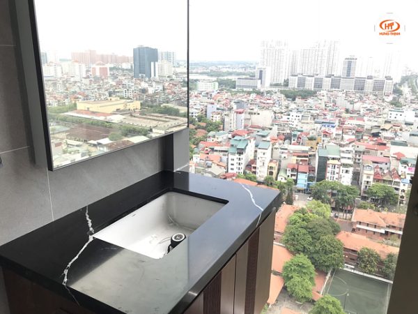 Bàn lavabo kết hợp chậu rửa mặt đá bếp BQ8740