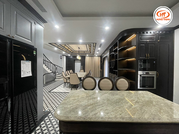 Thực tế đá bếp thạch anh Perla Rocca