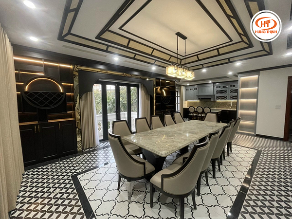 Toàn cảnh căn bếp sử dụng thạch anh Perla Rocca