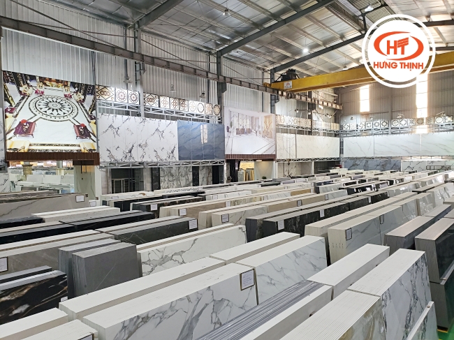 Các mẫu đá trắng vân mây ốp bếp tại kho đá Hưng Thịnh