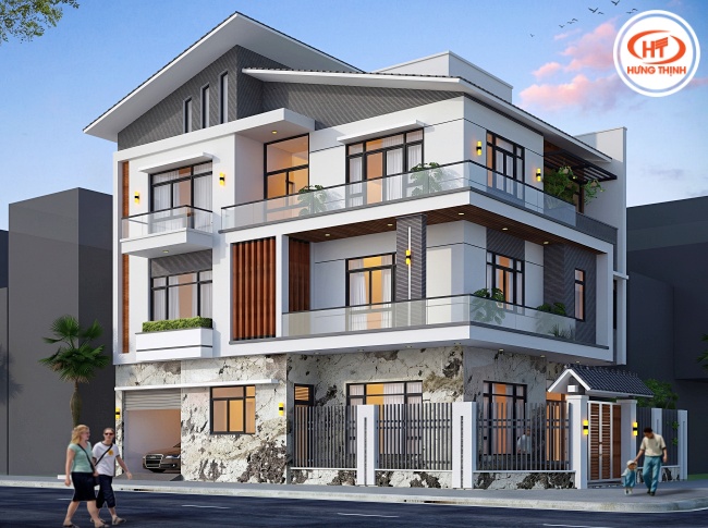 Đá mặt tiền Granite Apolo White được nhiều gia chủ yêu thích lựa chọn
