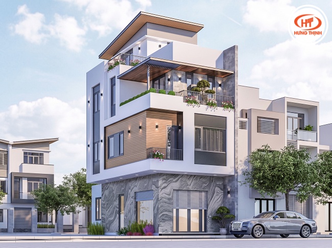 Mặt tiền nhà ở cao cấp sang trọng