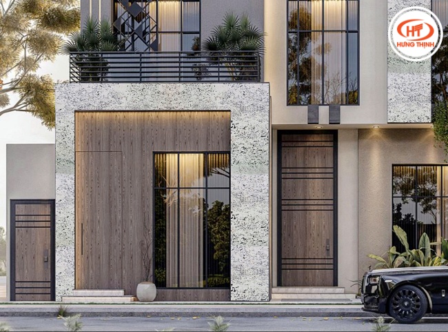 Đá Granite Colonial White được ứng dụng phổ biến cho hạng mục ốp mặt tiền