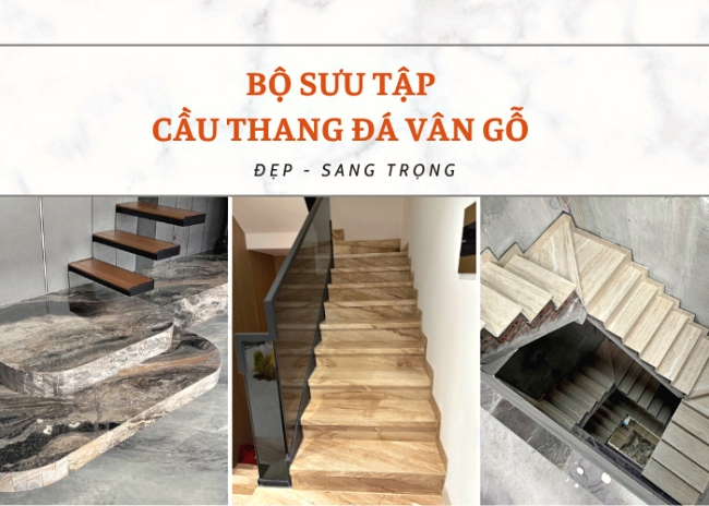 đá cầu thang vân gỗ