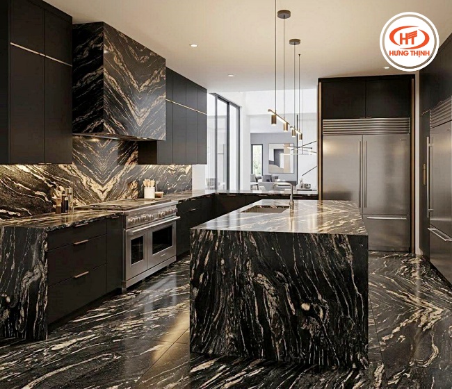 Đá Granite Black Forest đứng đầu danh sách các loại đá mặt bếp có vẻ đẹp sang trọng