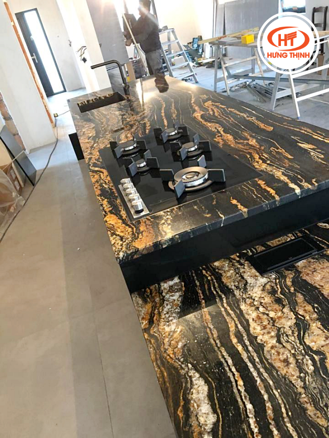 Mẫu đá bếp đen Granite Black Taurus