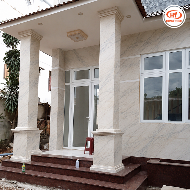 Đá ốp mặt tiền màu trắng Nung kết - vật liệu thế hệ mới