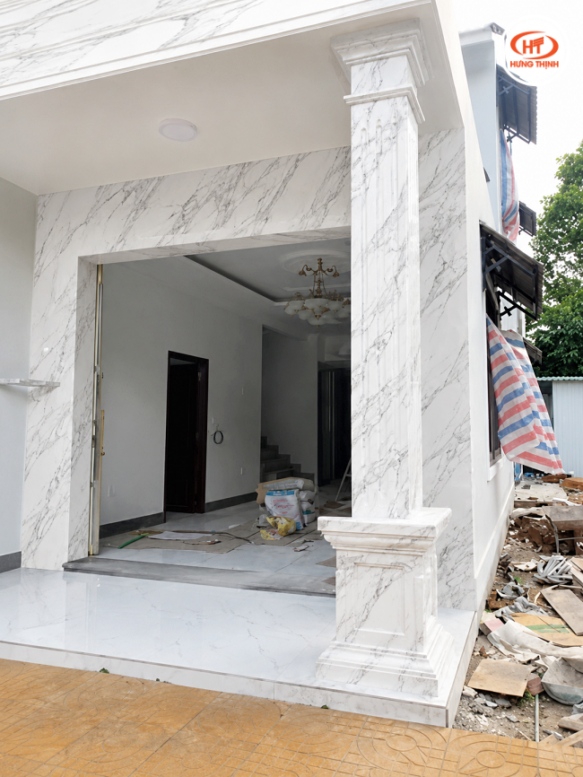 Giá đá trắng ốp mặt tiền phụ thuộc vào nhiều yếu tố