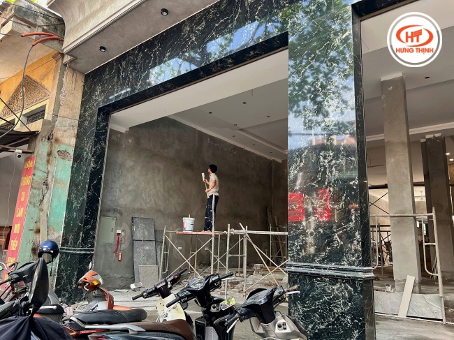 Thực tế mặt tiền đá Granite Olivia Green