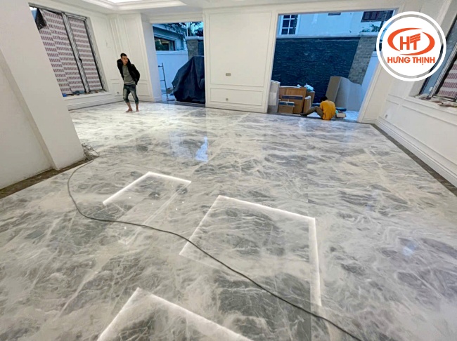 Sàn nhà đá Thạch Anh Cristallo tạo hiệu ứng thị giác ảo diệu như những làn khói