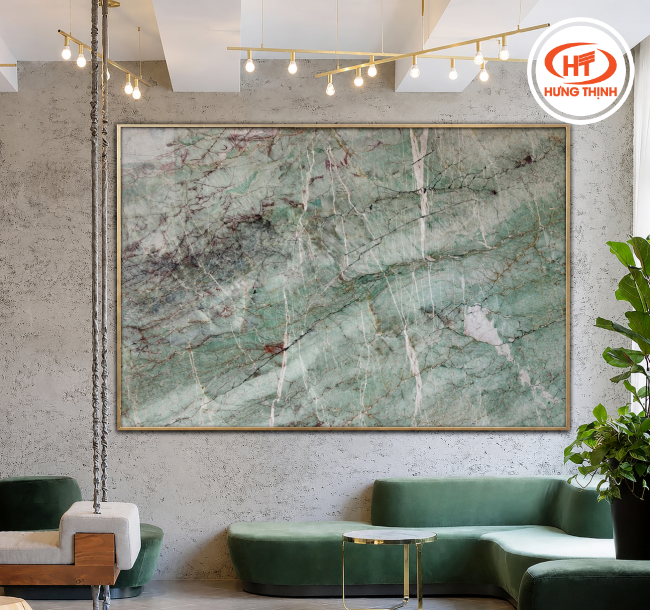 Không gian thư giãn cùng với đá Moldavite Quartzite