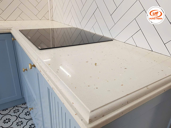 Thi công hoàn thiện đá bếp Vicostone BQ370