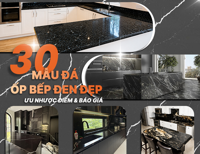 30 mẫu đá bếp đen đẹp