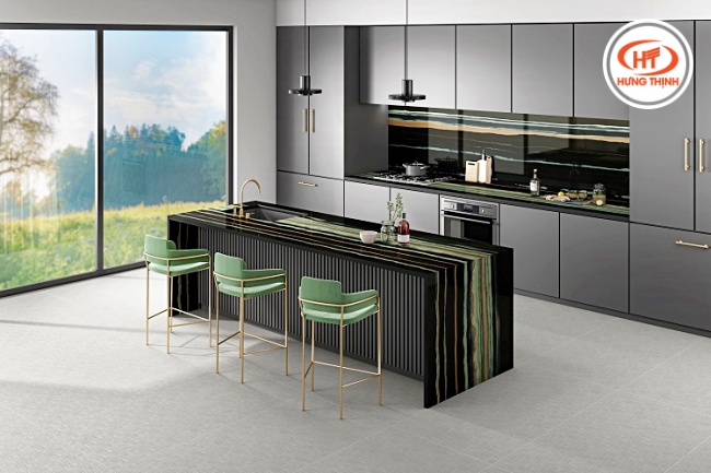 Đá ốp bếp nhân tạo Nung kết Black Bamboo tái hiện vẻ đẹp của một cây trúc đen mang cảm giác gần gũi với thiên nhiên